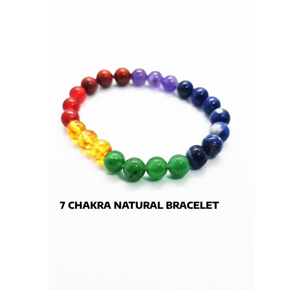 7 Chakra Bracelet Natural Stone Bracelet (8mm) - Image 2