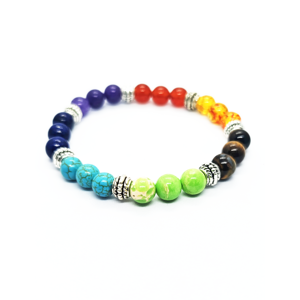 7 Chakra Bracelet Regular With Silver Ring - Image 2