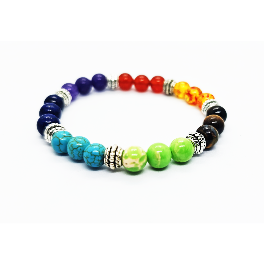 7 Chakra Bracelet Regular With Silver Ring - Image 3