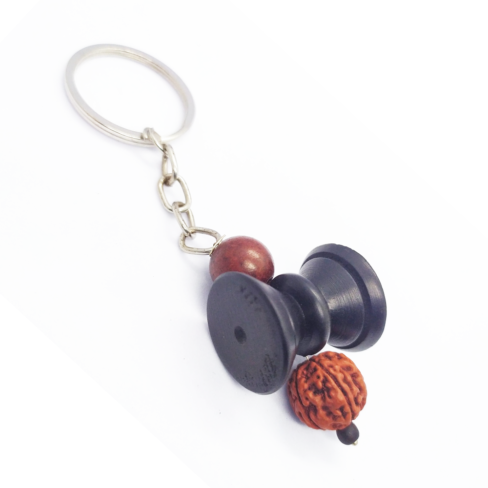 Original Karungali Udukkai Keychain | Karungali Keychain Lord Siva Udukkai, Karungali Wood, black Colour, 1 Piece