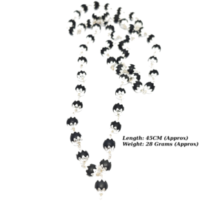 German Silver Karungali Malai 8mm With Flower Cap (GOVT. Certificate)