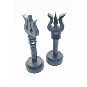 Original 3 Inches Karungali Trishul with Stand, Unpolished Ebony Wood Soolam With GOVT. Certificate