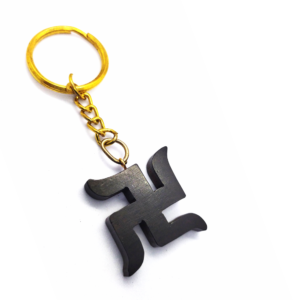Original Karungali Swastik Keychain | Karungali Keychain Swastik, Karungali Wood, black Colour, 1 Piece