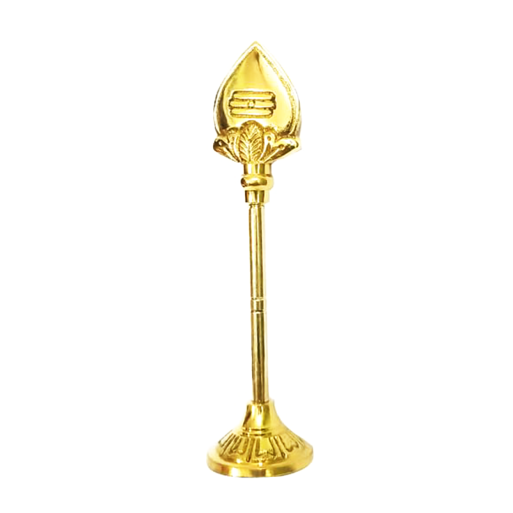 Traditional Lord Murugan Vel with Stand in Brass 15 cm Brass, Gold - Image 4