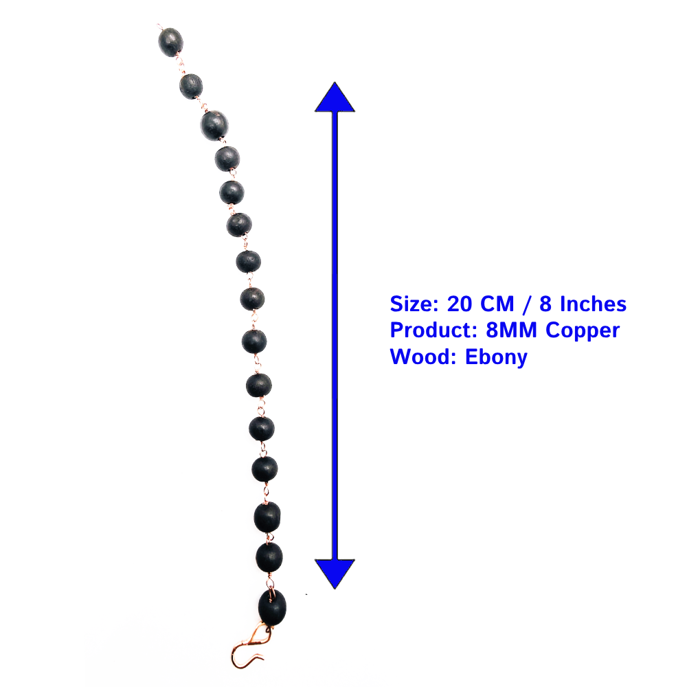 Copper Bracelet 8mm Beads, 100% Pure Copper (Adjustable) With GOVT. Certificate - Image 3